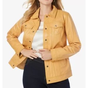 EUC Jessica London Baby Blue Leather Jacket size22